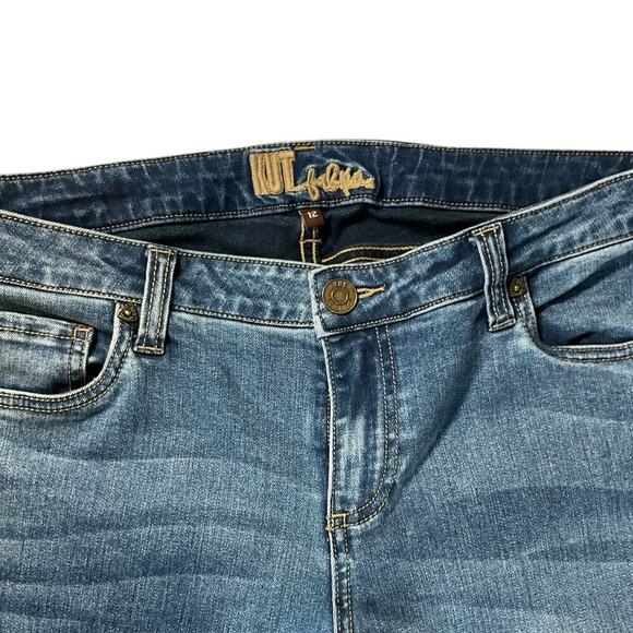 Kut From The Kloth Womens Blue Distressed Jeans Size 12 Soft Cotton Blend Skinny - Picture 3 of 10